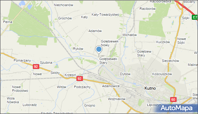 mapa Gołębiewek Stary, Gołębiewek Stary na mapie Targeo